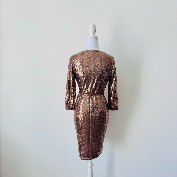 Aqua Copper Sequin Wrap Mini Dress ✨ New Year’s Eve - Picture 8 of 11